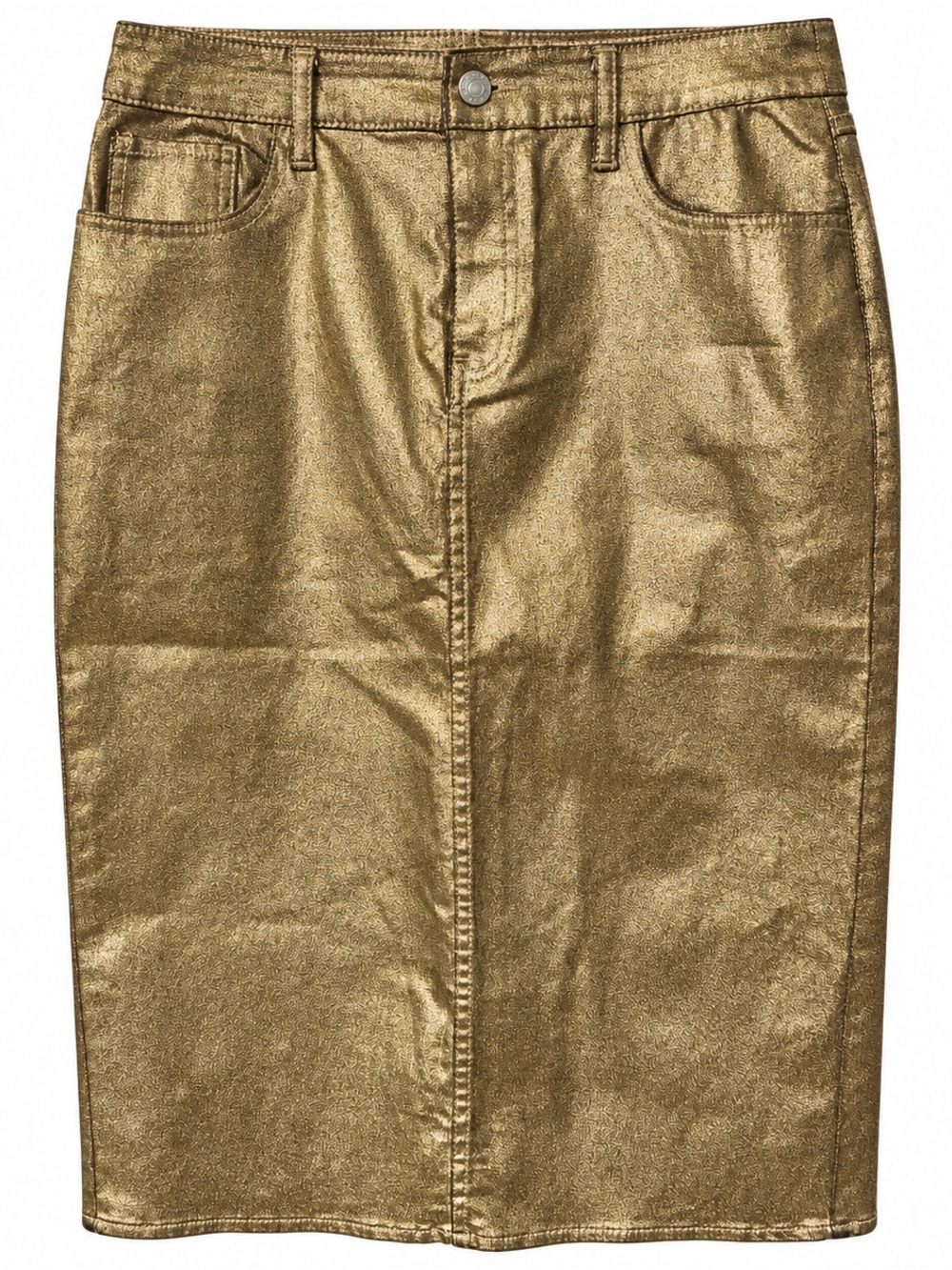 Marc New York Metallic Gold Pencil Skirt